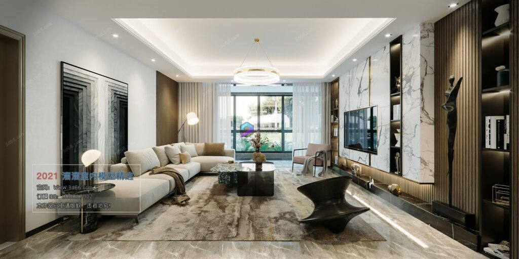 صحنه اماده پذیرایی مدل سه بعدی A064-Modern style-Corona