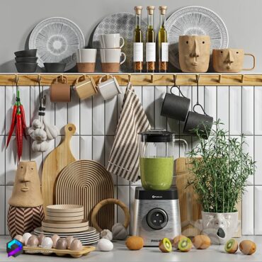 اکسسوری آشپزخانه مدل سه بعدی Decorative Kitchen Set 04