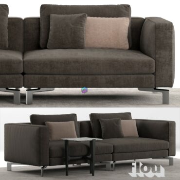 مبل کاناپه سه نفره مدل سه بعدی Flou Tay Sofa A