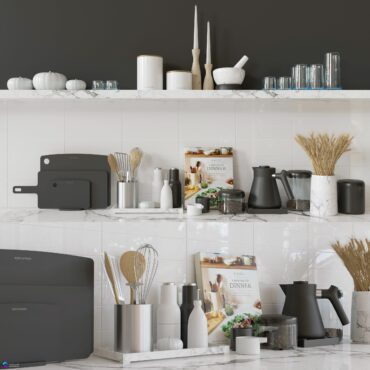ست ظروف آشپزخانه مدل سه بعدی Set 002 Kitchen