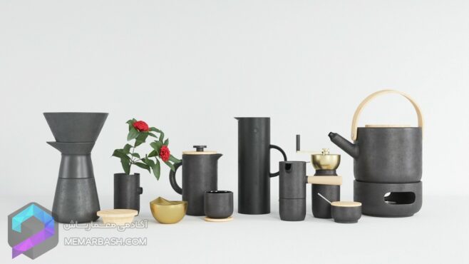 ست اکسسوری آشپزخانه مدل سه بعدی Stelton The Theo Tea Cup Set