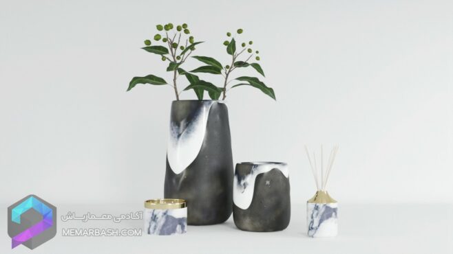 ست گلدان دکوری مدل سه بعدی Tonal Wash Vases