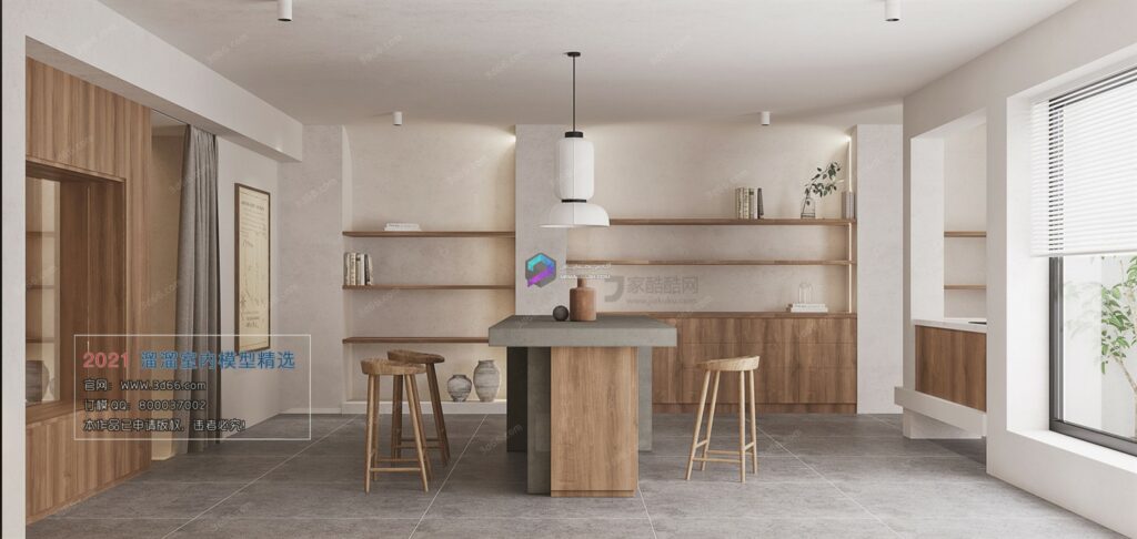 صحنه آماده داخلی مدل سه بعدیkit M006 memarbash Nordic style Corona model