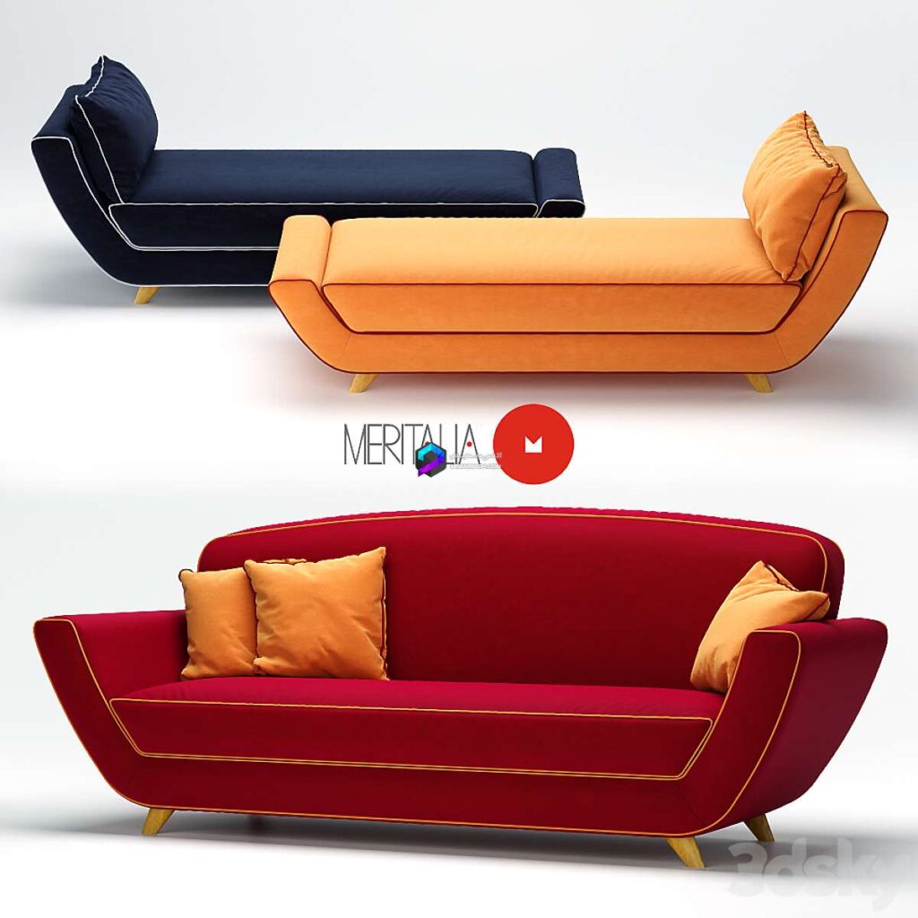 مبلمان تک دو نفره مدرن در طرح و رنگبندی متفاوت | sofa and chaise longue