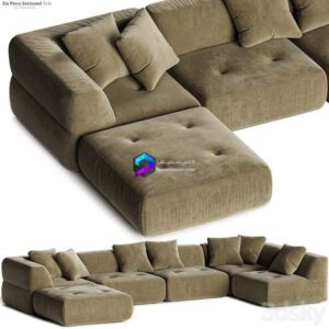 Crate & Barrel Angolare Six Piece Sectional Sofa