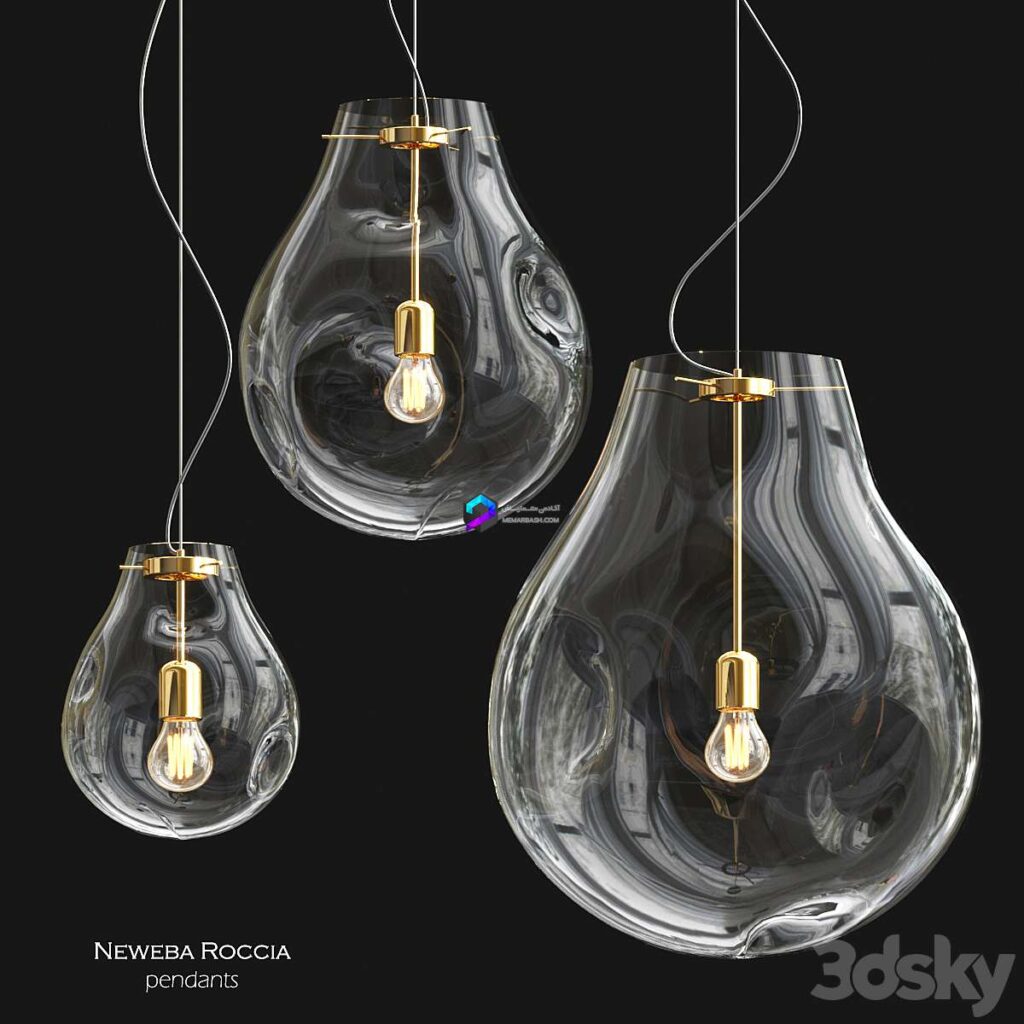 pendants مدل چراغ آویز  شیشه ای طرح لامپ