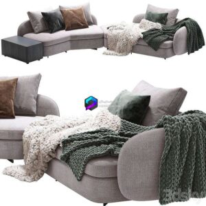 Poliform Saint Germain (modular sofa with plaid and pillows) 0