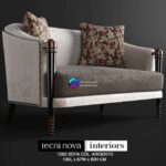 مبل تک کلاسیک مخمل با کوسن گلدار | TECNINOVA 1262 SOFA | TECNINOVA 1262 SOFA COL. ARGENTO 0