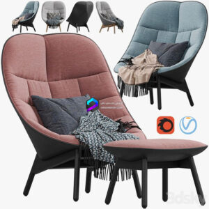 Armchair HAY Uchiwa Lounge Quilted 0