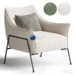 Armchair آبجکت صندلی تک راحتی سبز و طوسی | Armchair Melody Dantone Home