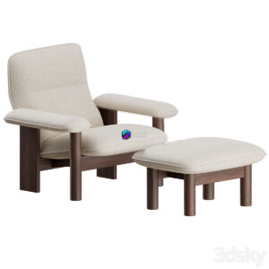 Brasilia Lounge Chair + Ottoman by Menu