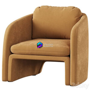 Low chair upholstered in suede, Warren 0