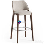 wood stool مدل صندلی اپن تدی طوسی پایه بلند | Potocco Velis wood stool 0