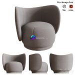 Chair مدل صندلی تک مینیمال طوسی | Rico Lounge Chair