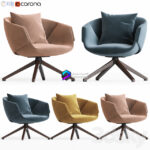 Armchair مدل صندلی راحتی مدرن چرخشی 3 رنگ | SP01 Anita Armchair