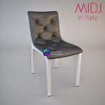 chair مدل صندلی تک چستر چرم طوسی | Shine Midj chair 0