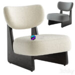Chair مدل صندلی مینیمال تک چوبی 2 رنگ | Solange Performance Boucle Chair 0