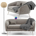 Stella Mid-Century Loveseat Urchin Rattan Floor Lamp | Stella Mid Century Loveseat Urchin Rattan Floor Lamp