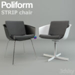 مدل ست صندلی مدرن طوسی و سفید در 2 طرح | Strip Chair by Poliform