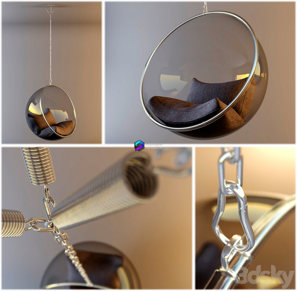 Ball Chair مدل صندلی آویز تابی شیشه ای