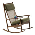 Rocking Chair مدل صندلی گهواره ای چوبی سبز | Swing Rocking Chair By Warm Nordic 0