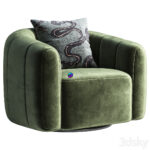 Armchair مدل صندلی راحتی مدرن تک چرم سبز | Swivel Armchair CB2 Fitz
