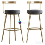 bar stool مدل صندلی بار و اپن پایه فلزی طلایی | Teashop bar stool 2
