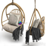 Chairمدل صندلی آویز تابی گرد حصیری | Woven Hanging Chair