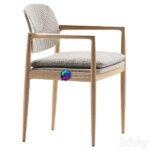 مدل صندلی دسته دار چوبی با نشیمن پارچه ای | Yoko Outdoor Chair Minotti