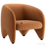 Armchair مدل صندلی راحتی تک مخمل نارنجی | Yuzu Armchair