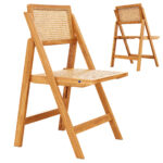 Wood Chair مدل صندلی تک چوبی تاشو حصیری | Zara Home The Rattan and Wood Folding Chair 1 scaled