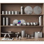 ست اکسسوری و ظروف استیل آشپزخانه | 059 Kitchen Secor Set DISHES Aluminum 01