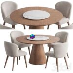 Table آبجکت صندلی و میز مدرن ناهارخوری گرد | Angel Cerda Table Aston Chair 0