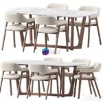 Dining آبجکت ست ناهار خوری مدرن طرح سنگ | Article Savis Roveconcepts Evelyn Dining set 0
