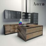Aster - factory 1 آبجکت آماده کابینت مدرن چوبی | Aster factory 1