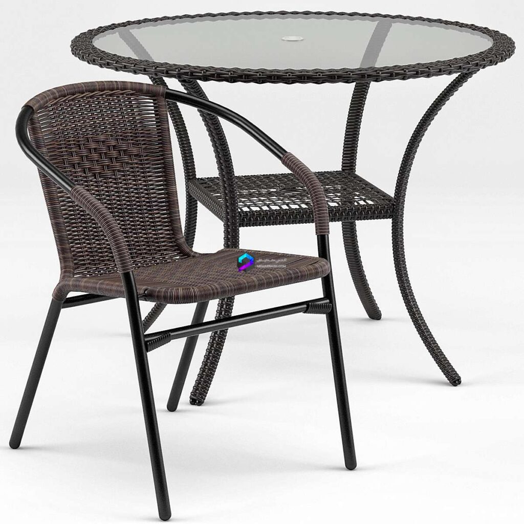 Chair آبجکت میز و صندلی حصیری قهوه ای
