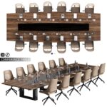 table آبجکت میز و صندلی کنفرانس کرم چوبی | Conference table 04