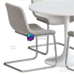 table chair آبجکت میز و صندلی گرد مدرن طوسی | DOCKSTA LUSTEBO IKEA table and chairs