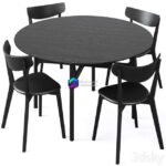 Dining Set آبجکت ست ناهارخوری چوبی مشکی | Dining Set 2 by Rowico Home 3