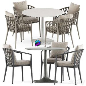 Erica Outdoor Chair and Fiore Outdoor Table by Bebitalia