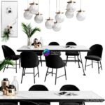 آبجکت ست ناهار خوری مدرن مشکی با دکور | Giopagani Chair Avec Moi Table Absinthe 0