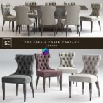 آبجکت ست ناهار خوری چستر کلاسیک در رنگبندی | Guinea dining chair Langham Table Lugano