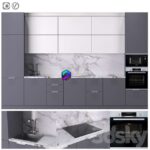 017 صحنه آماده کابینت آماده طوسی سفید | Kitchen 017