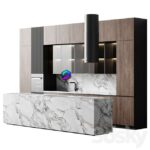 آبجکت کابینت مدرن چوبی و سنگ | Kitchen 25 | Kitchen 25