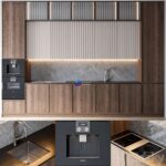 wooden صحنه آماده کابینت قفسه ای چوبی مدرن | Kitchen 67 wooden