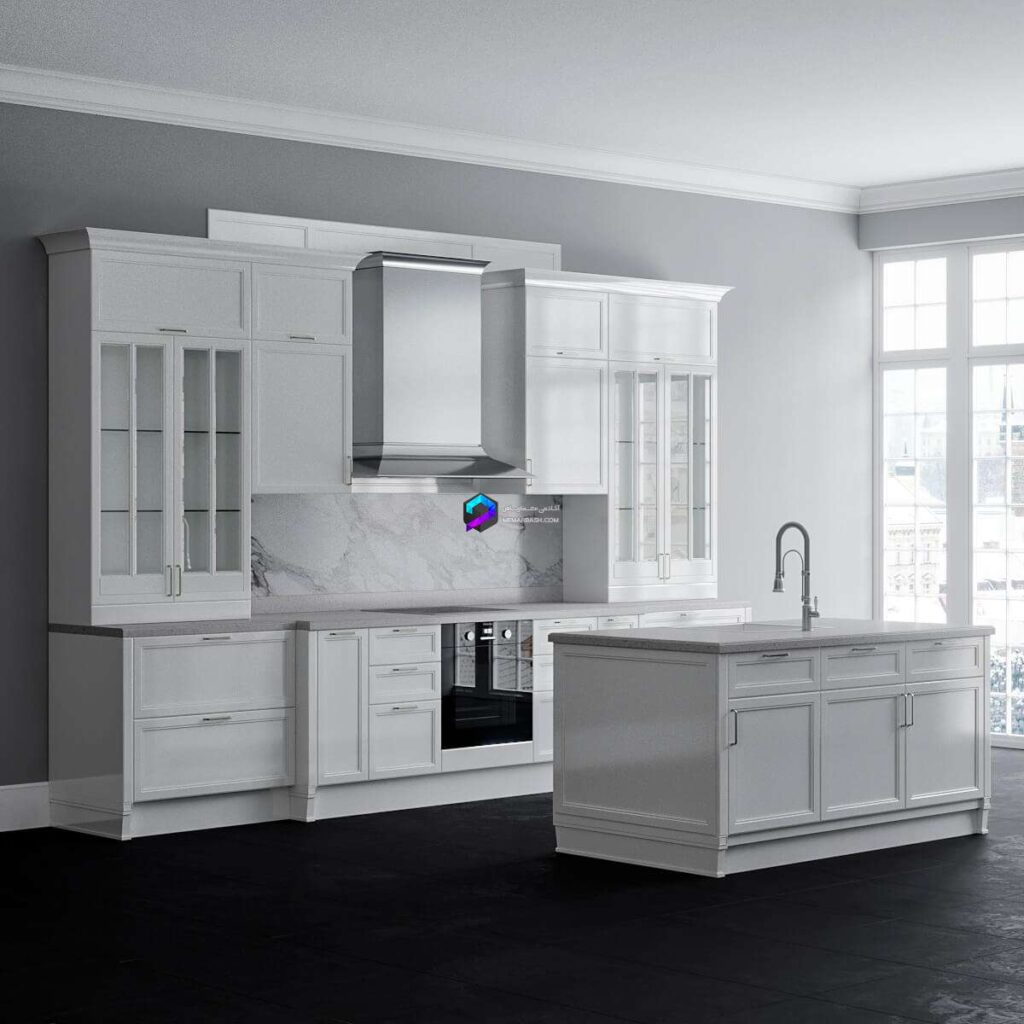 Avenueآبجکت آماده کابینت نئوکلاسیک سفید