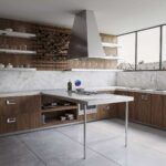 صحنه آماده آشپزخانه بار مدرن چوبی | Modern Kitchen | Kitchen Barrique Icon book
