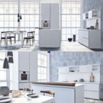 صحنه آماده آشپزخانه مدرن سفید با میز ناهار خوری | Modern white kitchen with dining table | Kitchen Bulthaup