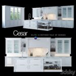 آبجکت کابینت آماده کلاسیک سفید | Kitchen Cesar | Kitchen Cesar Elite