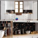 صحنه آماده آشپزخانه نئوکلاسیک سفید با اکسسوری | White neoclassical kitchen with accessories | Kitchen Fasade 5